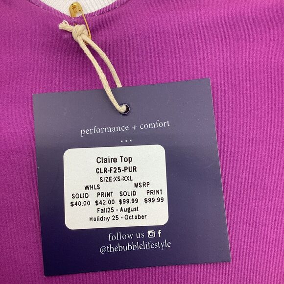 The Bubble Womens Claire‎ Tank Top Purple Size Medium NWT - Picture 5 of 9